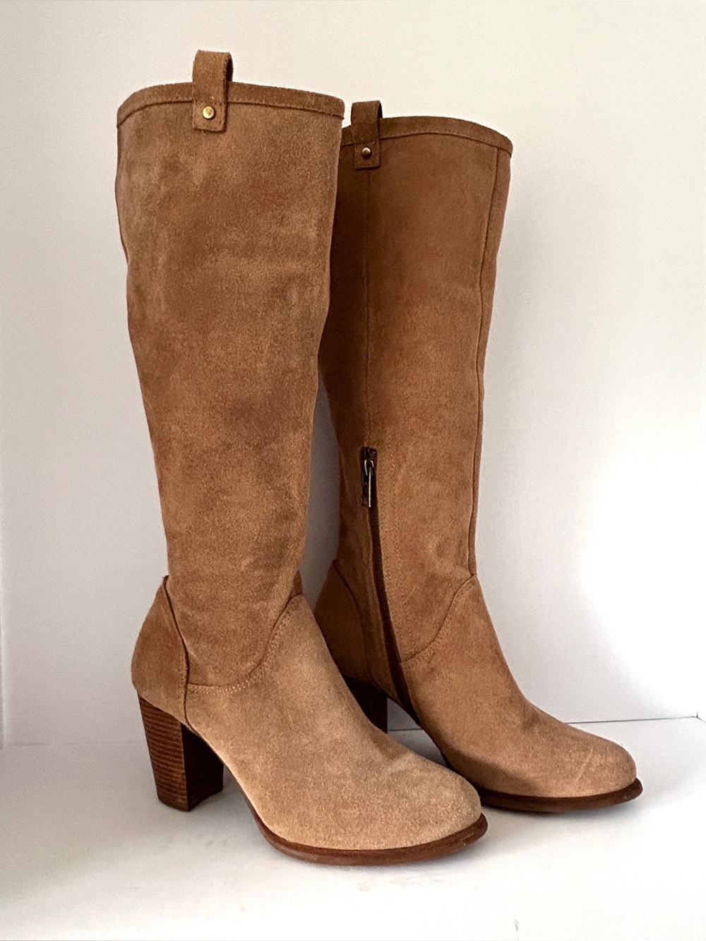 UGG Ava Suede Boot Tall Heeled Tan